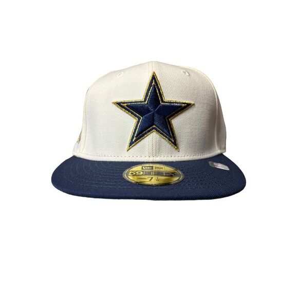 New Era 59FIFTY Dallas Cowboys Fitted Hat Cream/Navy Size 7 1/8 SuperBowl XXVIII - Picture 1 of 8